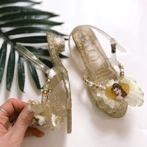 Disneys vintage beauty and the beast Belle girls ankle strap heel shoe size 13